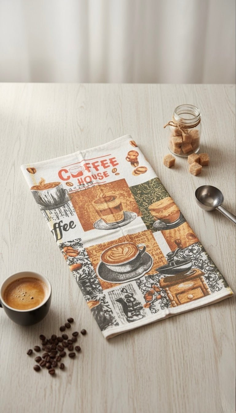 Coffee House Cotton Kitchen Towel