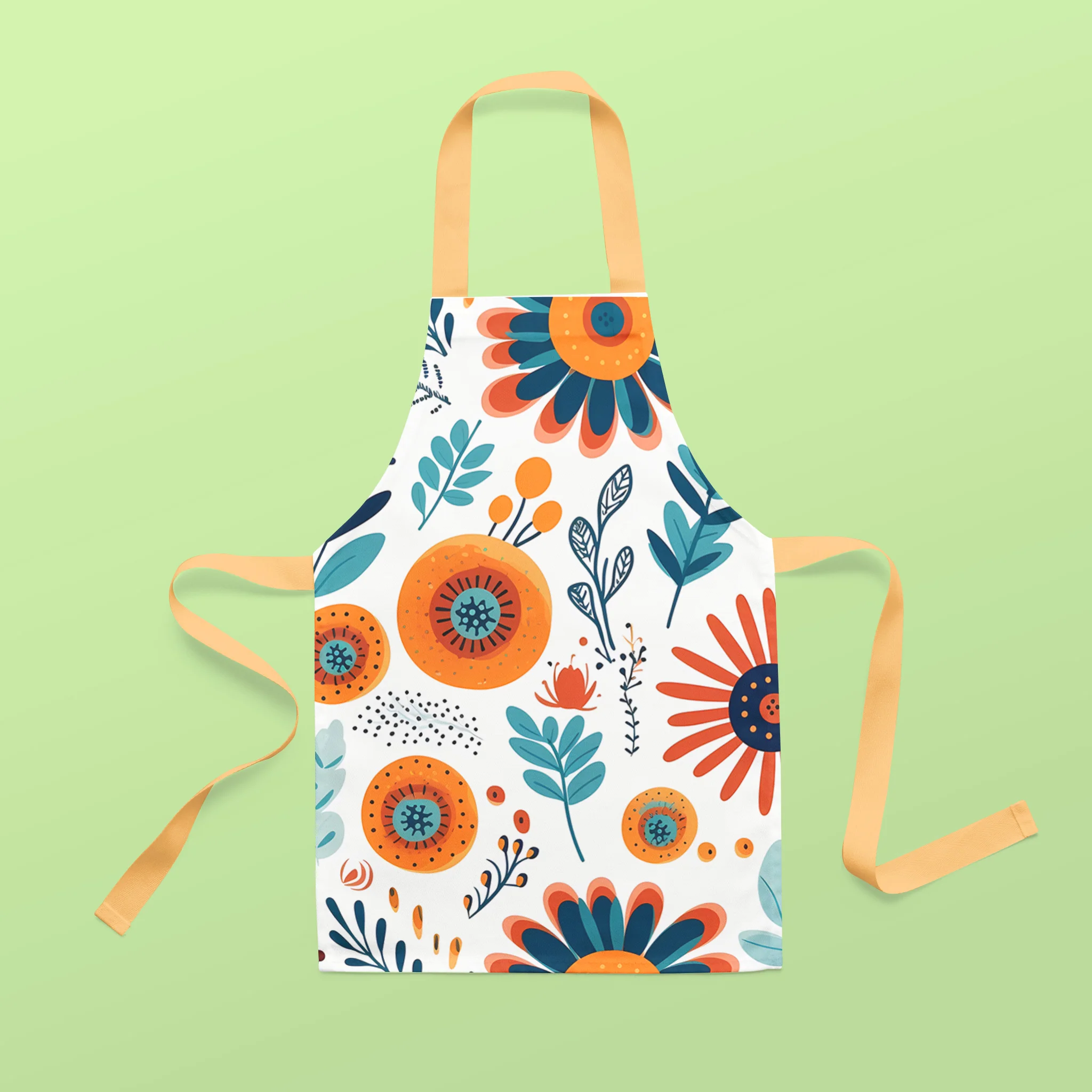 Doodle Flower Delight - Printed Apron