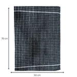 Midnight Black Grid Terry Tea Towel - Image 4