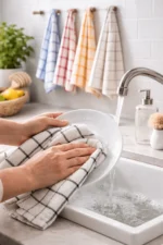 Red Check Terry Cotton Kitchen Towel - Imagen 2