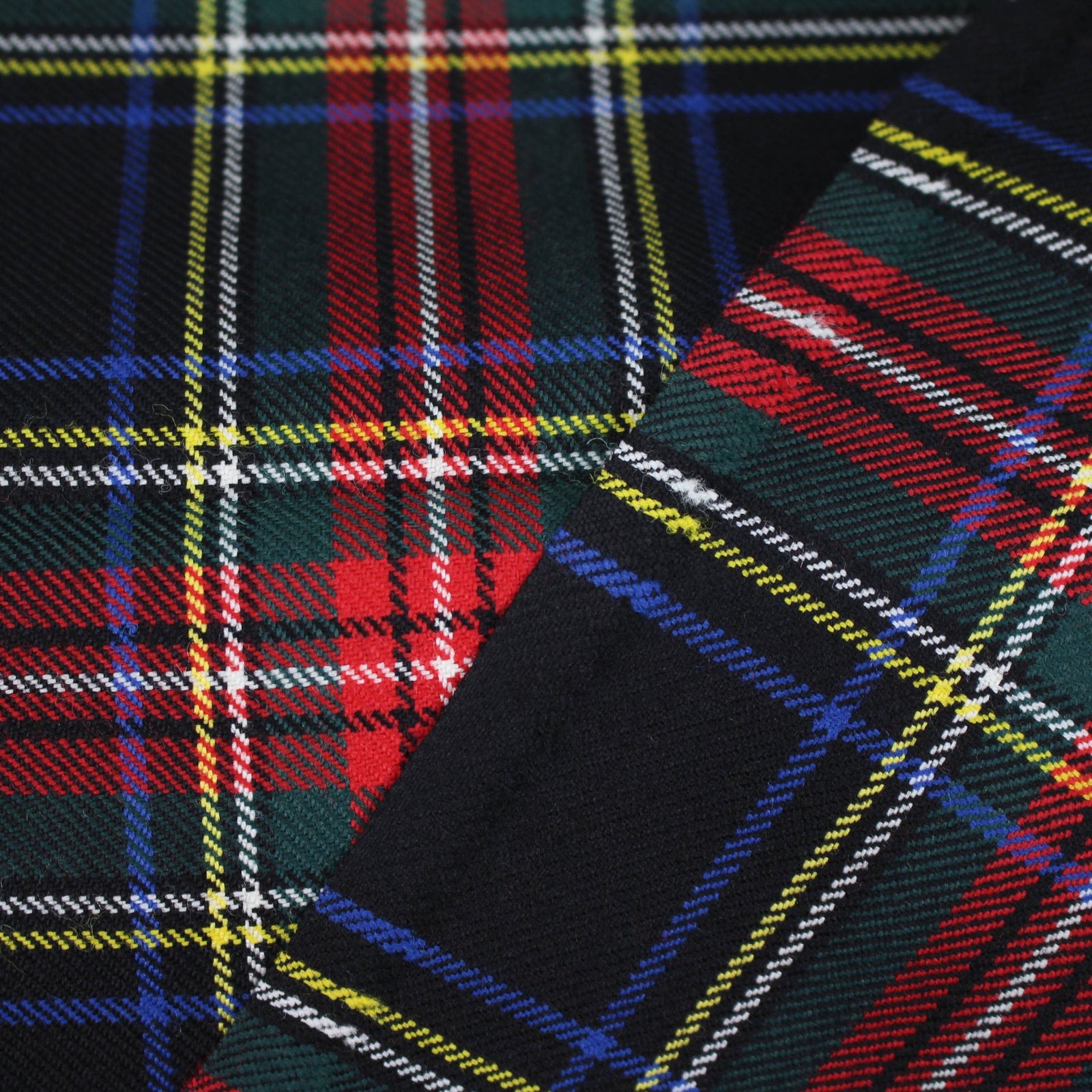 Royal Stewart Black Tartan Yarn-Dyed Cotton Fabric
