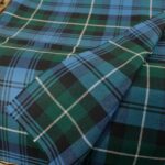 Export quality textile manufacturer: teal and seafoam green tartan fabric