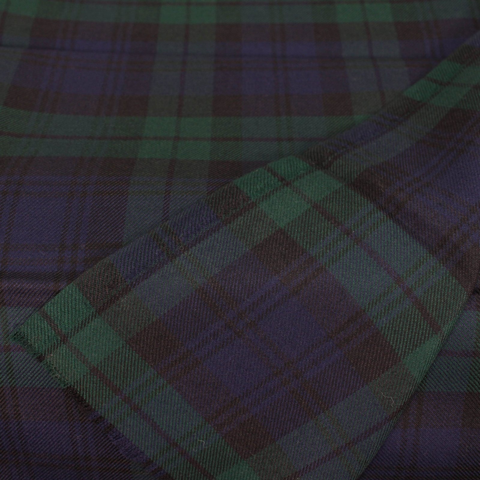 Forest Green and Midnight Navy Tartan Yarn-Dyed Cotton Fabric