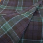 Premium yarn dyed fabric factory: plum and earthy brown muted tartan flannel