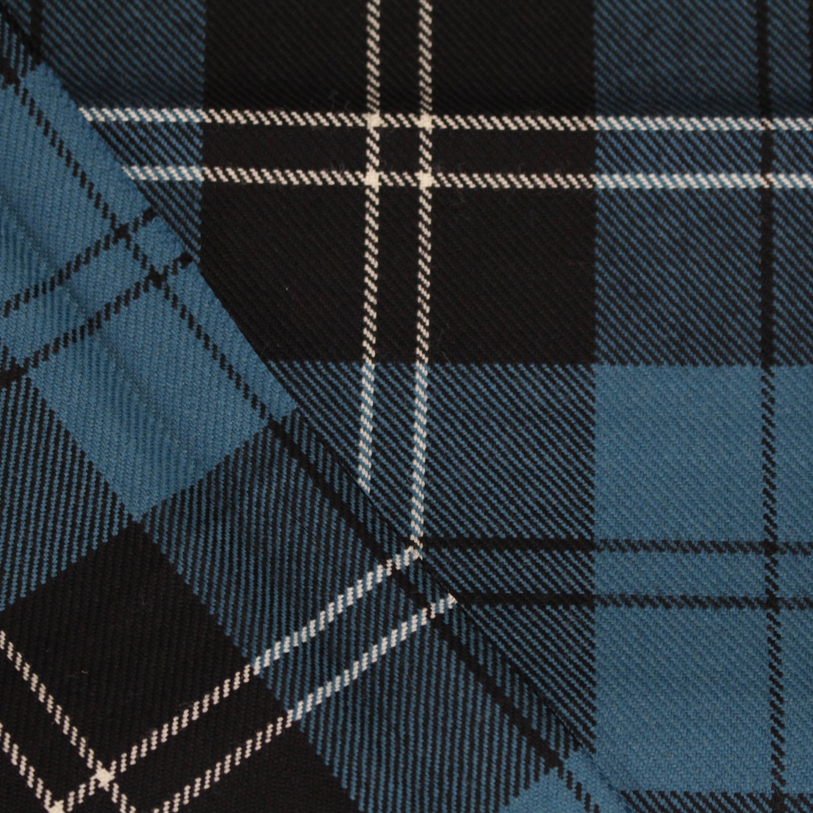 Slate Blue and Charcoal Tartan Yarn-Dyed Cotton Fabric