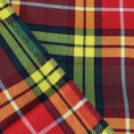 Premium Vibrant Red & Yellow Stewart Tartan Yarn-Dyed Cotton Fabric - Image 2