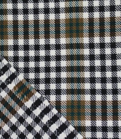 Green and Brown Houndstooth Plaid Yarn-Dyed Cotton Fabric - Home Innovators