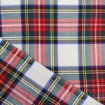 White Dress Stewart Tartan Yarn-Dyed Cotton Fabric - Imagen 2