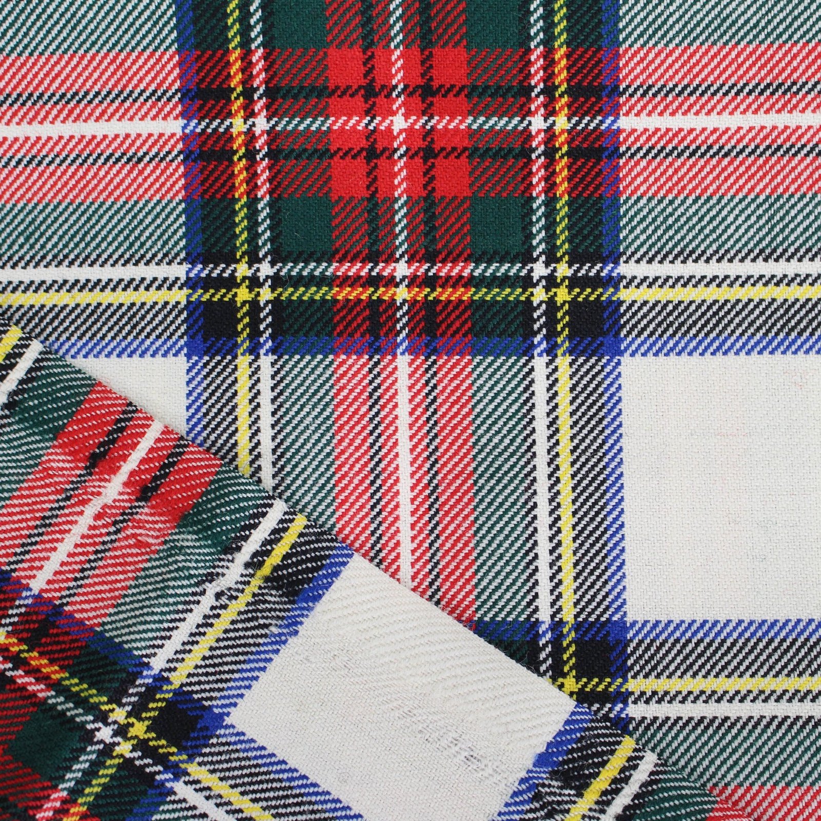 White Dress Stewart Tartan Yarn-Dyed Cotton Fabric
