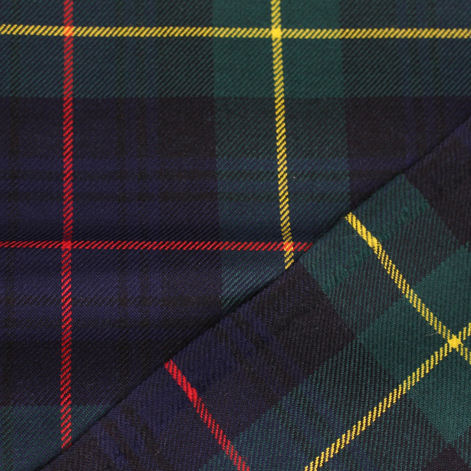 Midnight Navy and Forest Green Tartan Yarn-Dyed Cotton Fabric