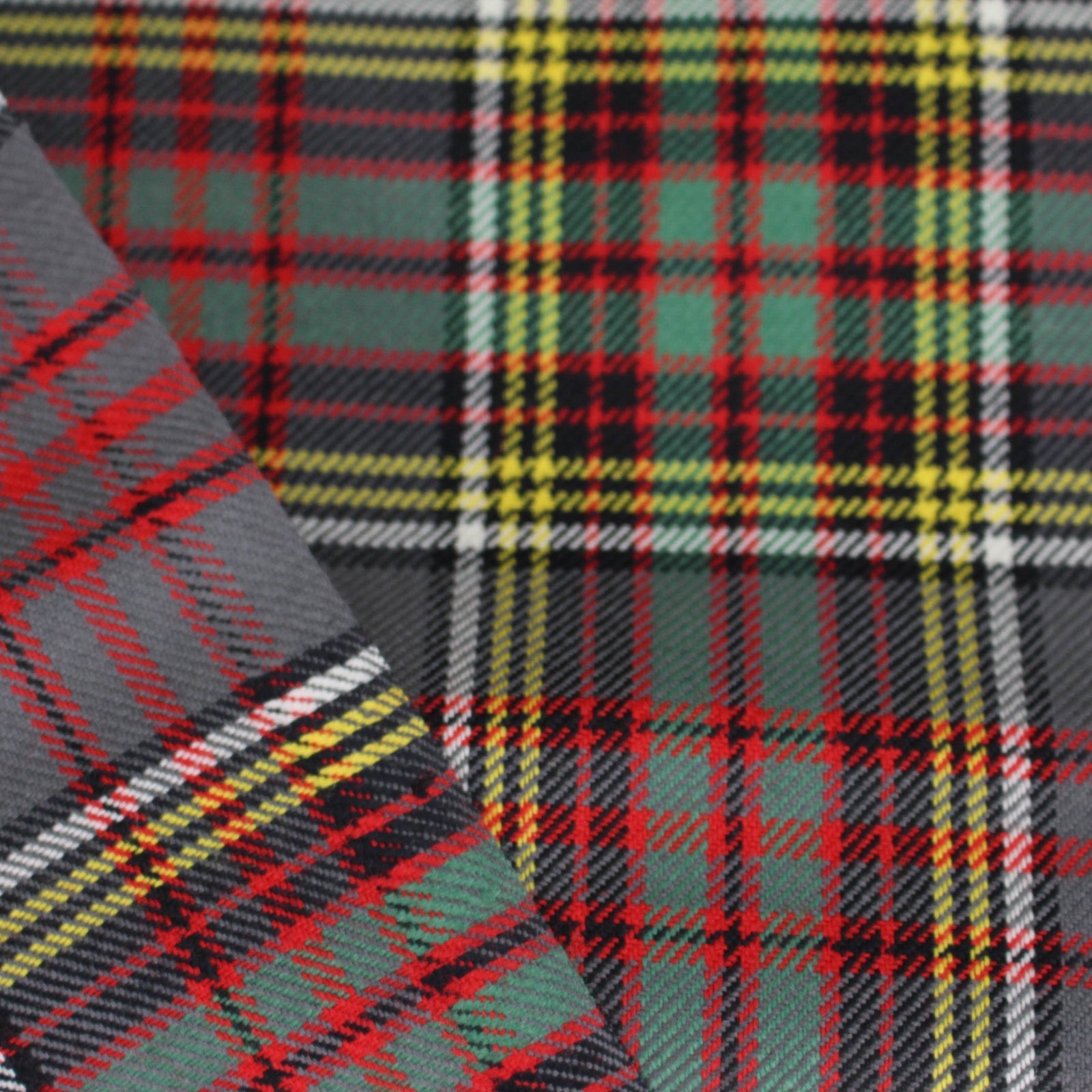 Export quality flannel fabric in red and green heritage tartan pattern