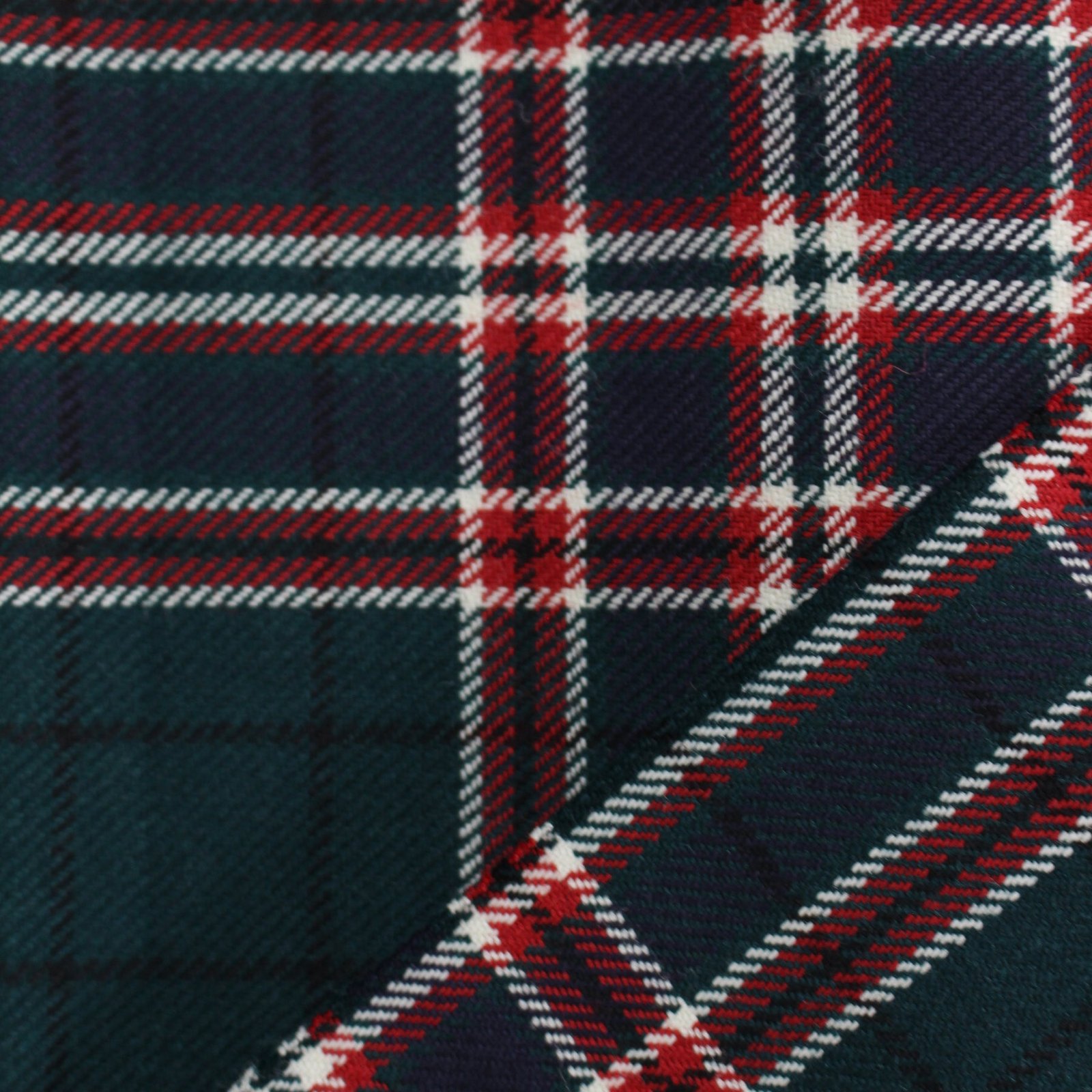100% cotton Campbell Tartan fabric with blue, green, and red stripes, exported from Multan, Pakistan.