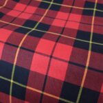⁦Royal Red & Black Tartan Yarn-Dyed Cotton Fabric⁩ - الصورة ⁦3⁩