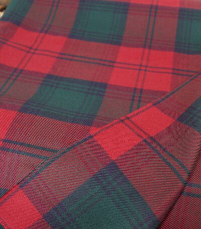Bespoke flannel textile manufacturer: scarlet red and forest green heritage flannel