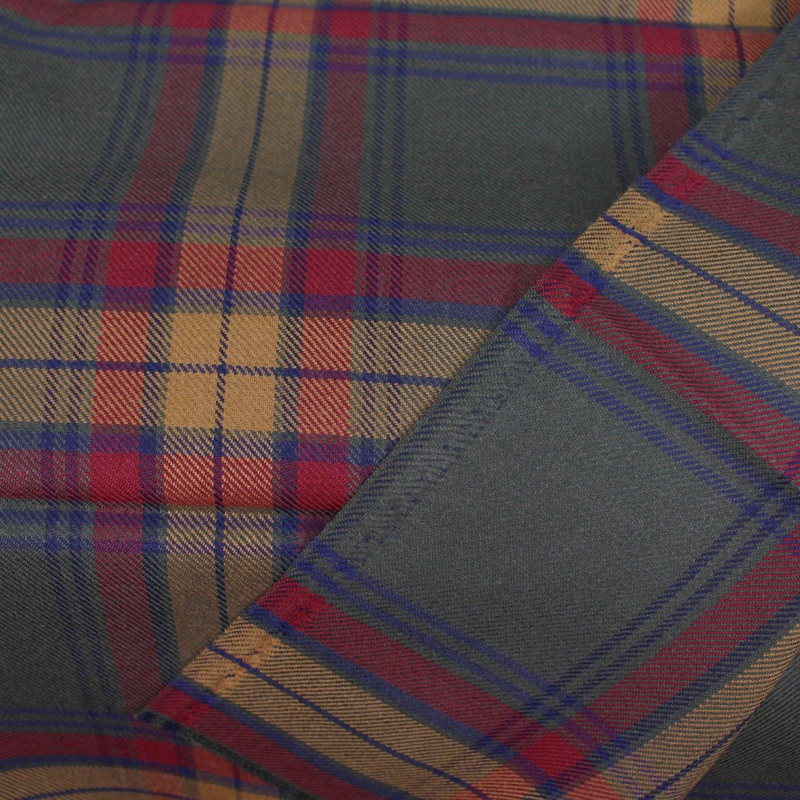 Forest Green and Crimson Multi-Color Tartan Yarn-Dyed Cotton Fabric - Home Innovators