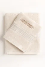 Frost Beige Embroidered Towel - Image 2