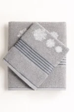 Dove Grey Embroidered Towel - Image 2