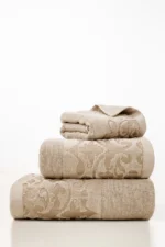Cream Jacquard Dyed Towel - Image 2