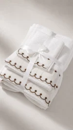 Vienna Lace Embroidered Towel Set - Image 3