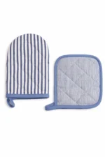Indigo Stripe Oven Mitt & Pot Holder Set - Imagen 2
